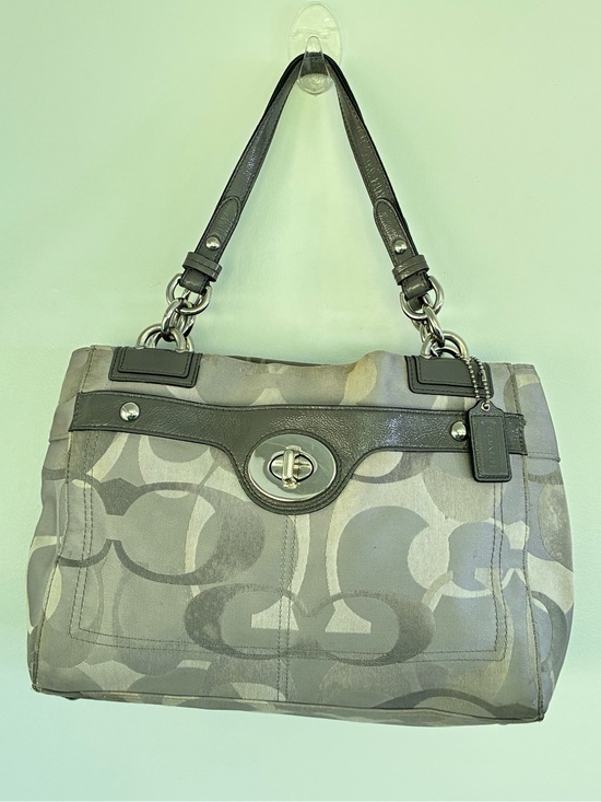 Coach Handbags - Coach F17140 Penelope Optic Signature Shoulder Bag Grey Tote Turnlock